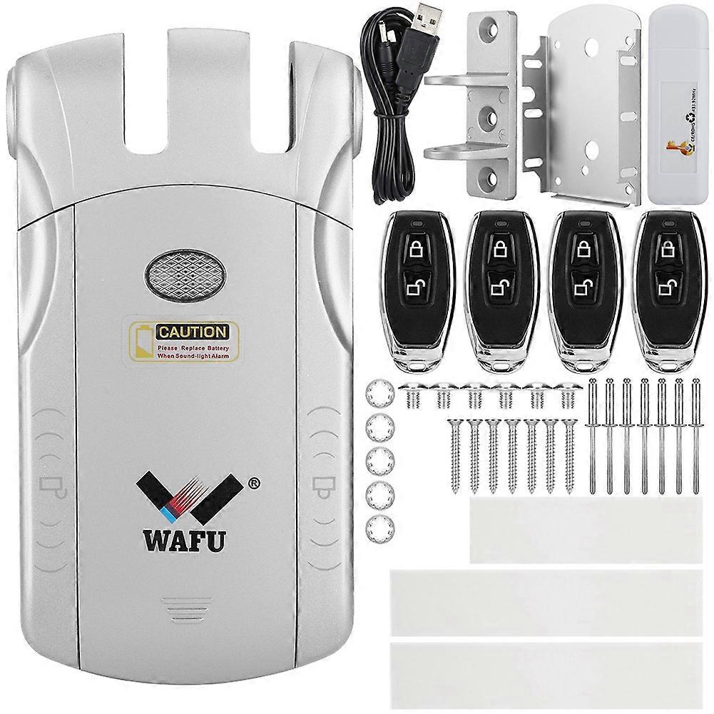 WAFU Wireless Invisible Keyless Electronic Lock Remote Control Touch Locked&amp;Unlock (Type D)