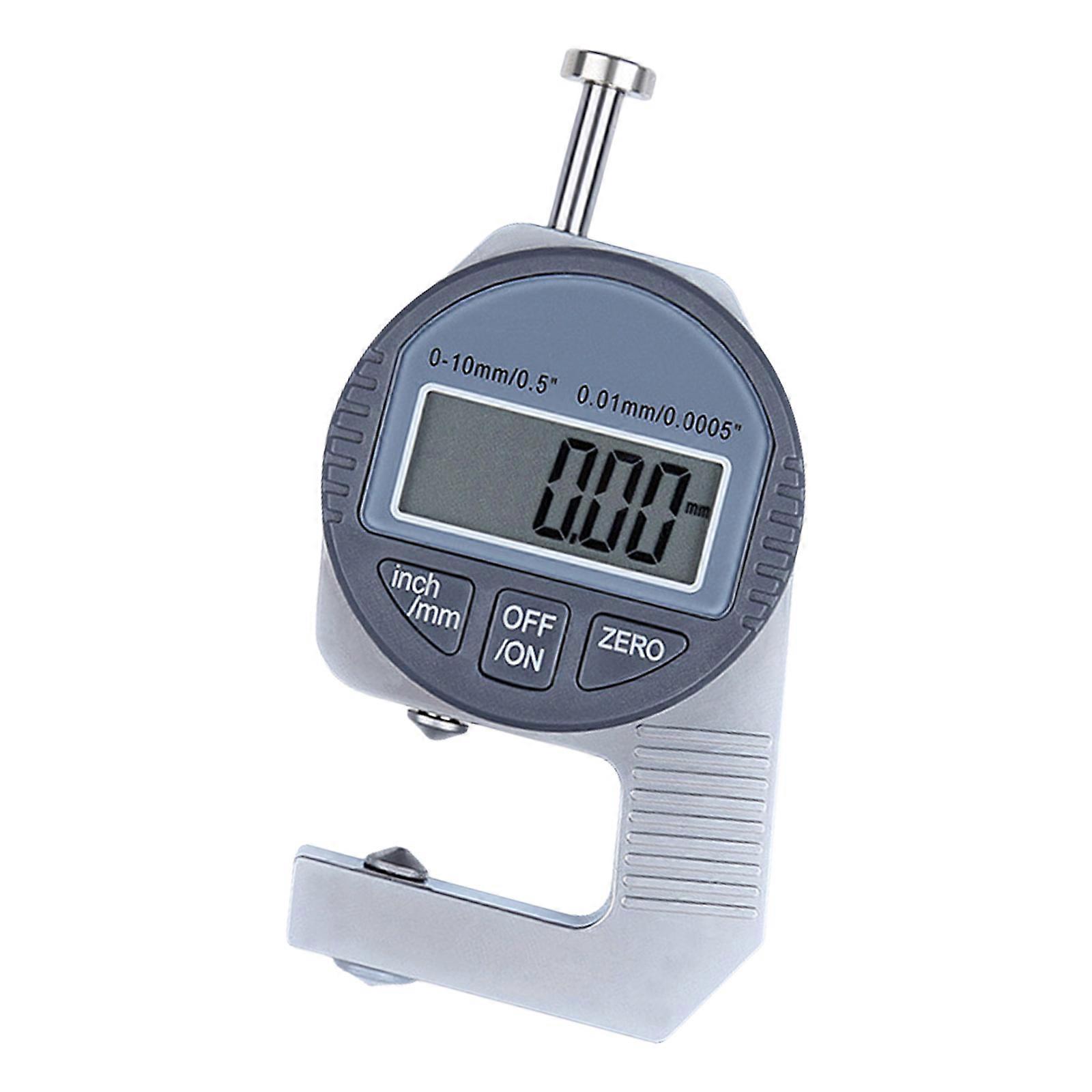 Digital tykkelsesmåler 0,01 mm tykkelsesmåleindikator 0–12,7 mm/0,5 tommer elektronisk mikrometer for papir og lær, flerfarget
