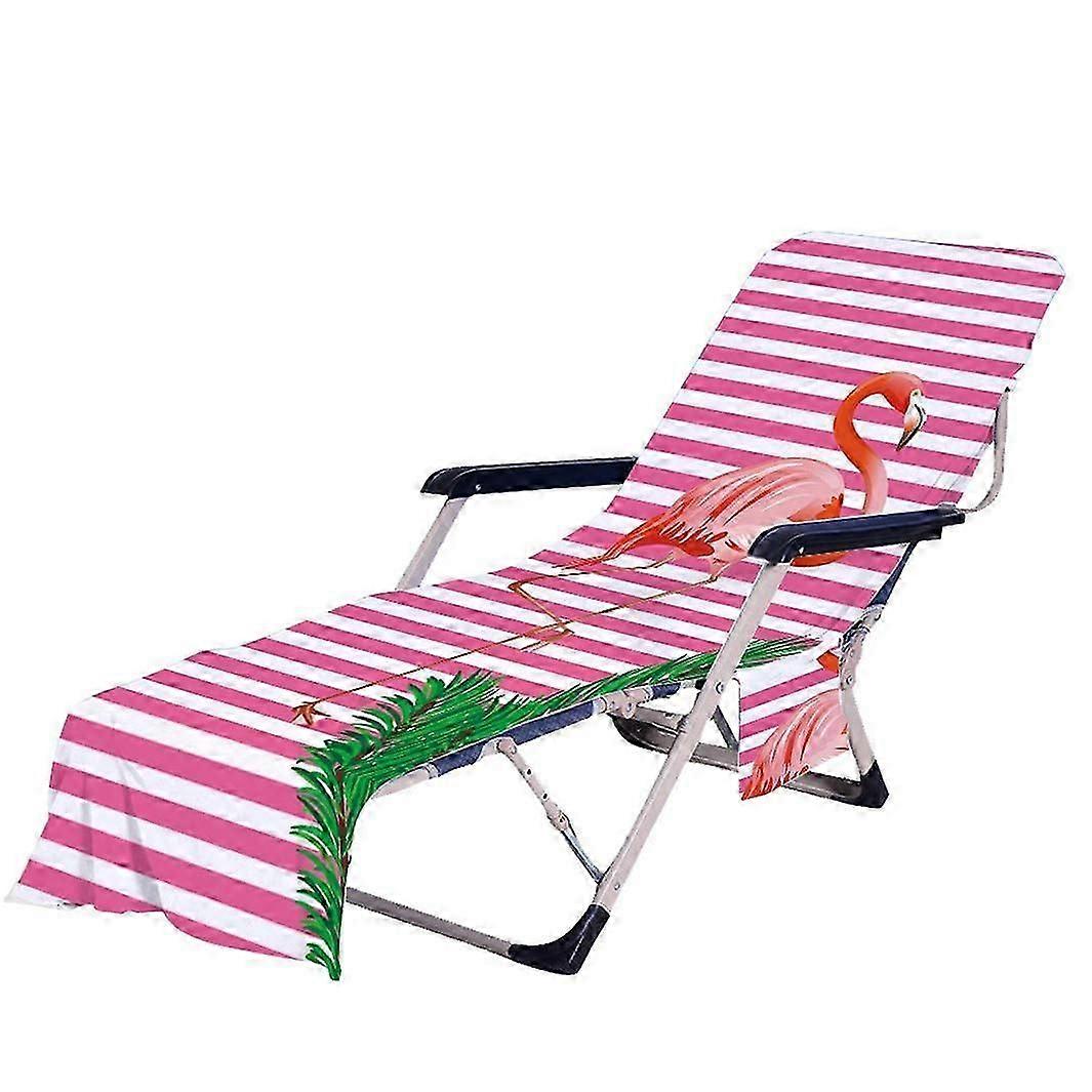Portable Beach Chair Towel Cover With Pocket 3D Unicorn Flamingo Penguin Dolphin Pattern Color 2 For Summer Pool Outdoors