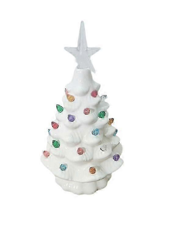 Creative Christmas Tree Led Ornaments Ceramic Desktop Christmas Decorations