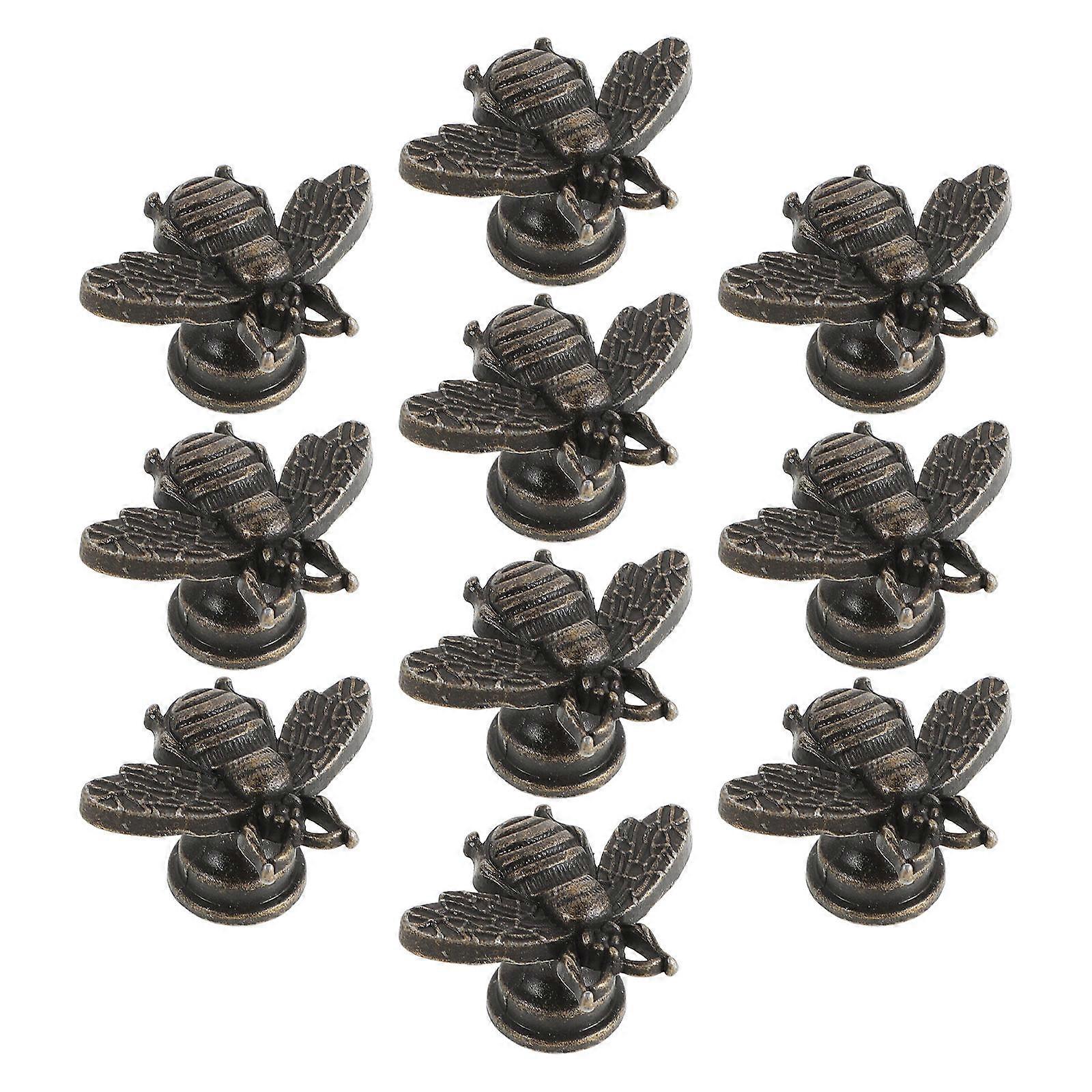 10 pcs Vintage Cabinet Knobs Decorative Knobs Drawer Knobs Dresser Knobs Single Hole Knobs (Bee)