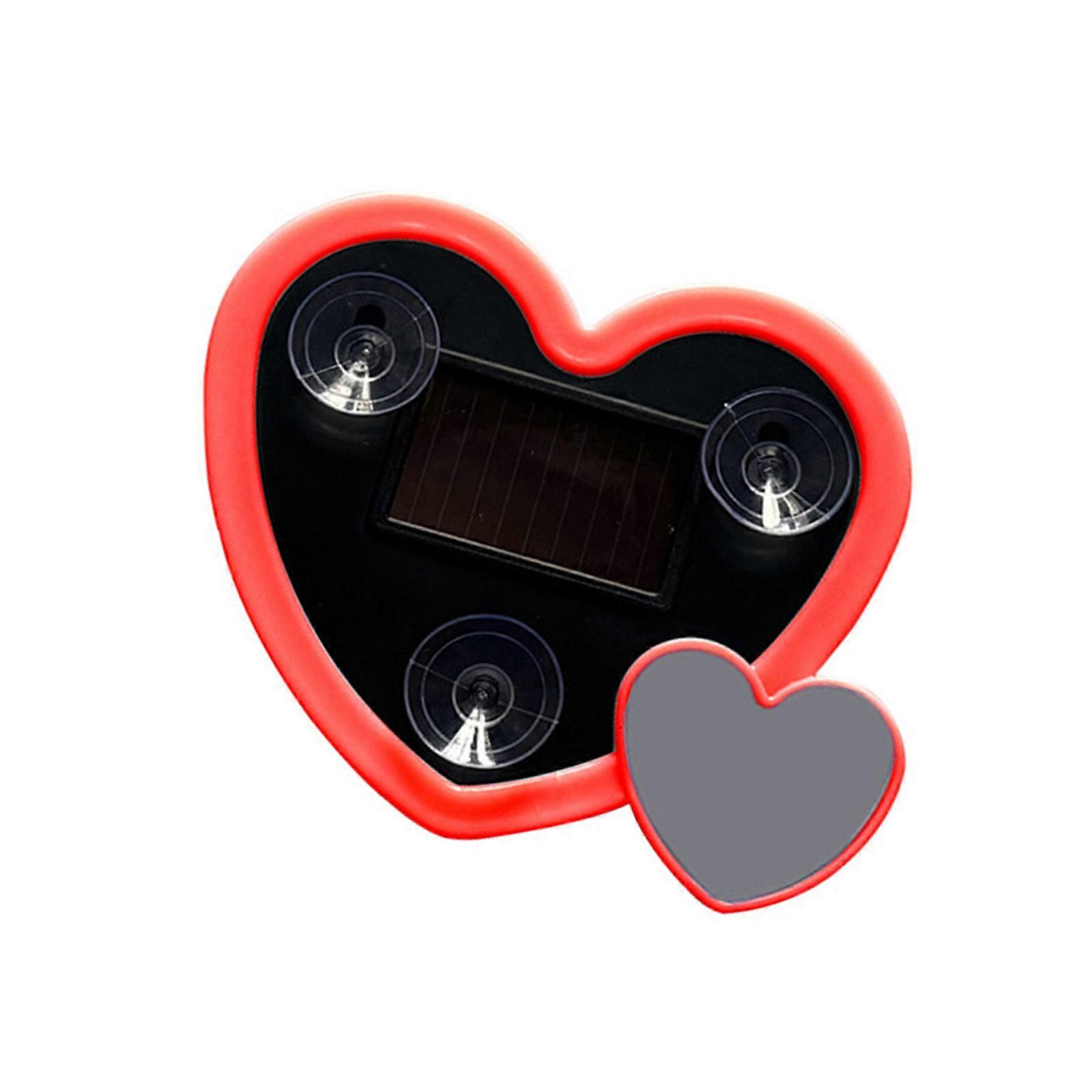 Glowing Heart Solar Car Lights For Dashboard Decoration Featuring Effect Auto Memory Function Multiple Light Styles  Red