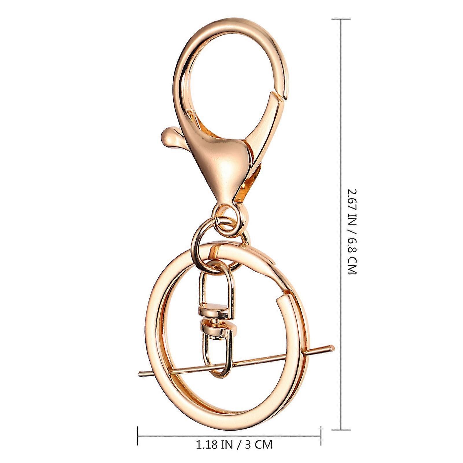 Key Holders Alloy Keychain For Keys 6.80X3.00X0.30Cm Golden Simple Hanging Keys 50Pack