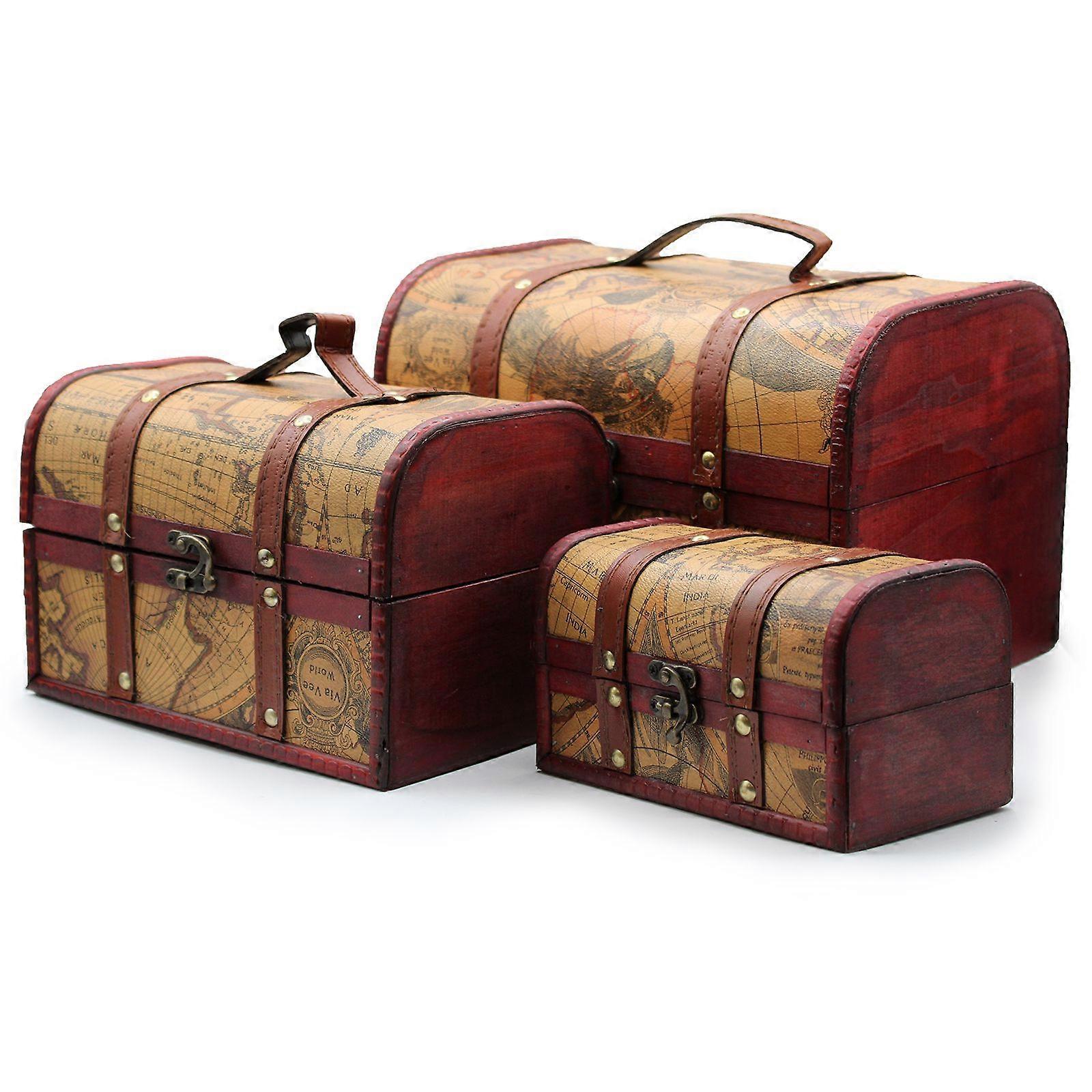 Old Map Chest - Set of 3 X 1