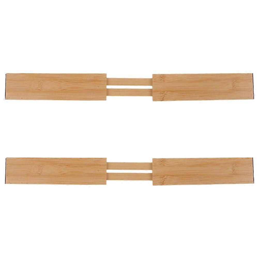 Bamboo Drawer Dividers for Kitchen Storage Use Light Yellow Expandable and 2 Pcs