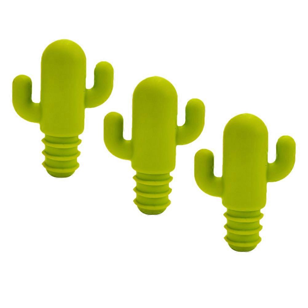 Silicone Cactus Shape Stoppers Reusable Stoppers for Use 3Pcs