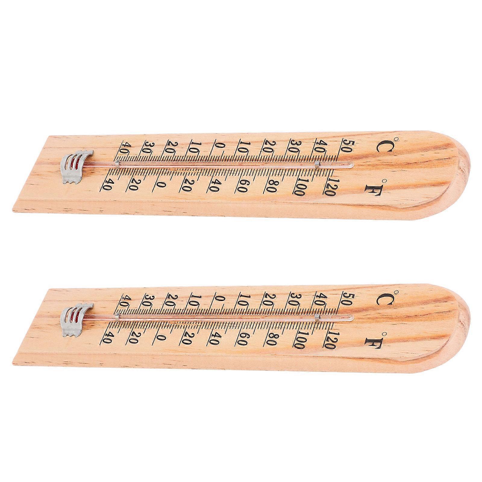 Temperature Wooden Thermometer for Reliable Temperature Reading 2Pcs