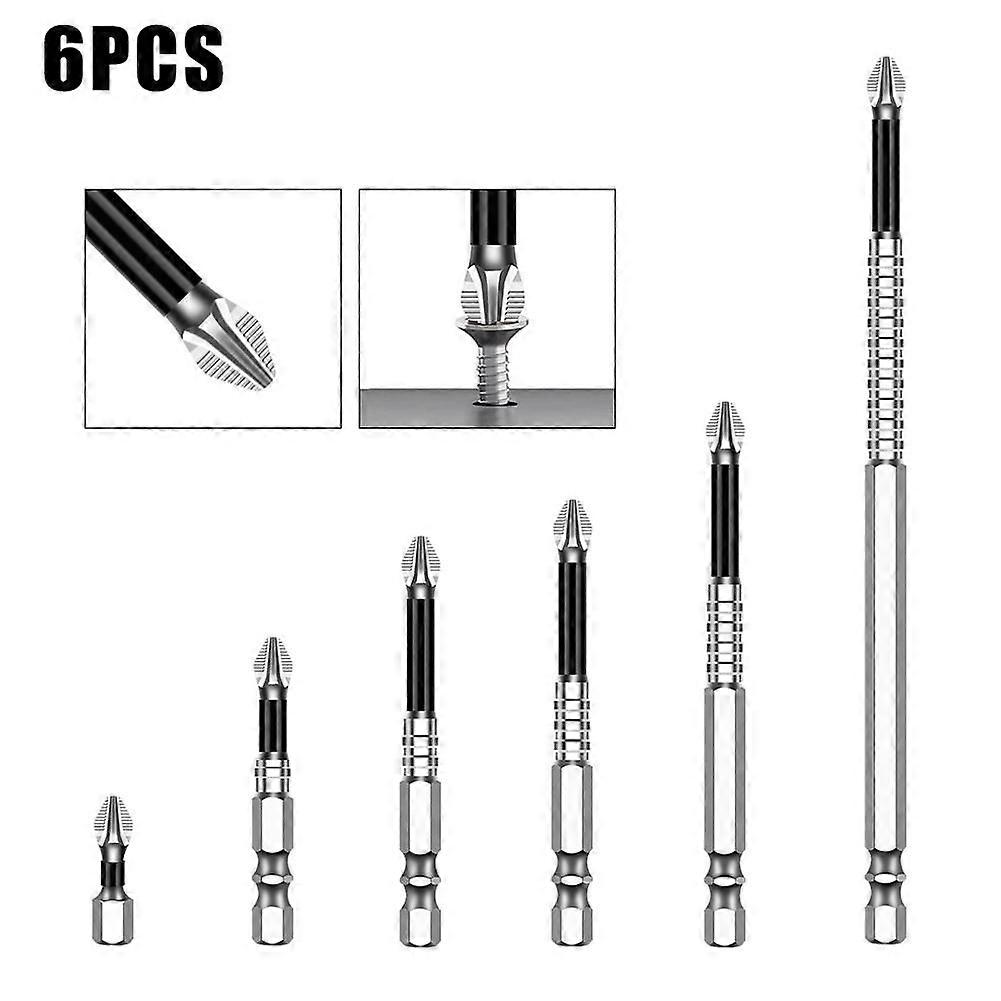 K5 Impact Resistant Screwdriver Drill Bits S2 Alloy Anti Slip Magnetic Cross Phillips Head Hex Shank High Torque Hand Tool