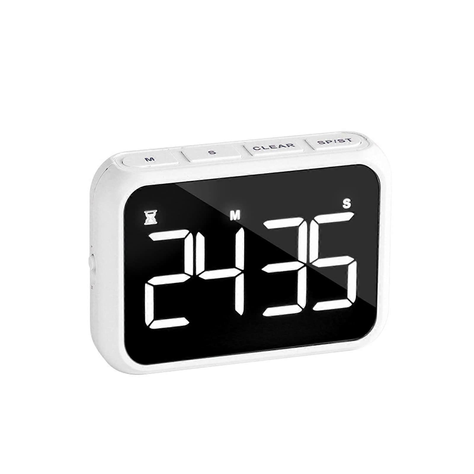 Digital Kitchen Timer with Large LED Display, USB Rechargeable, Adjustable Brightness and Volume for Cooking