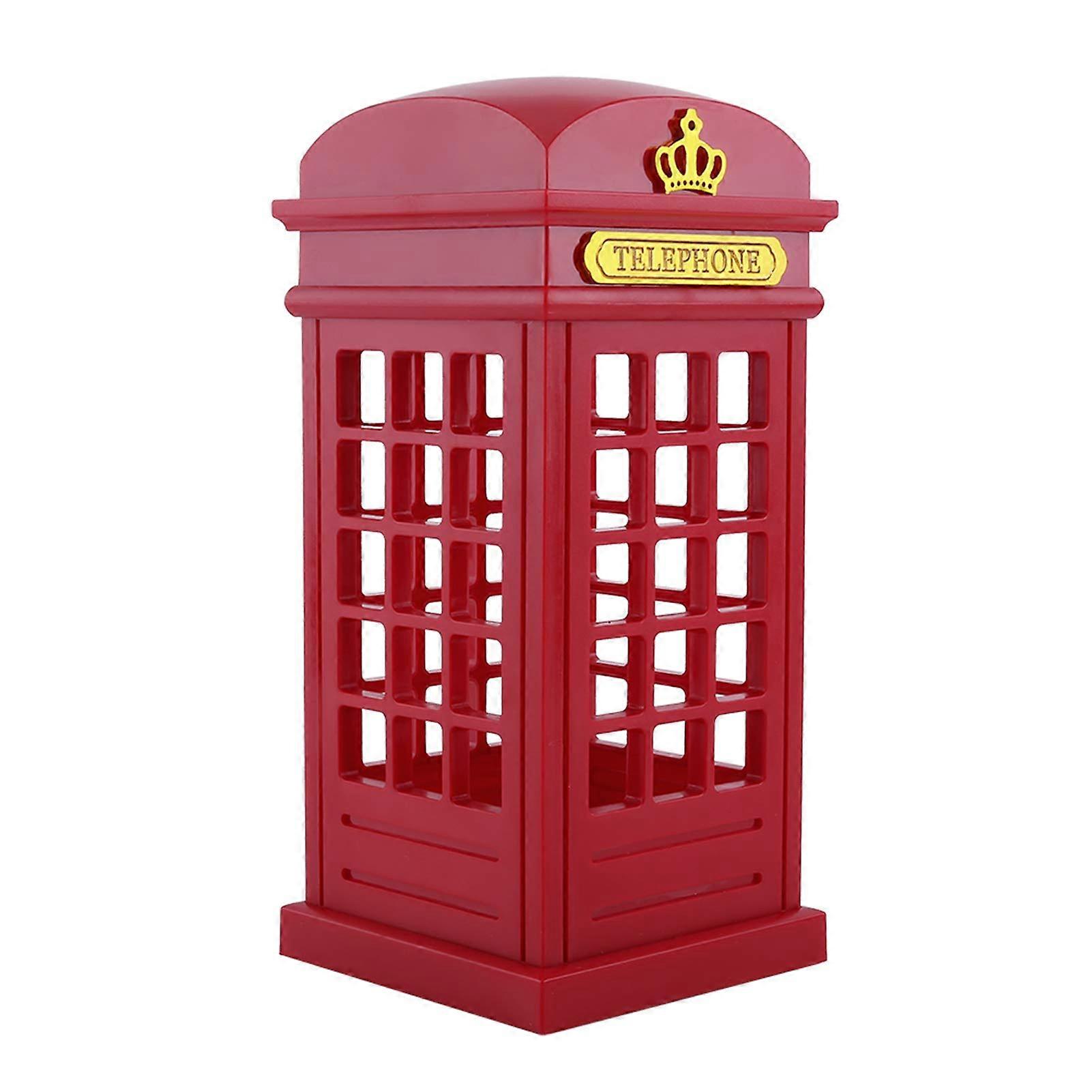 Retro Telephone Booth LED Desk Lamp with Touch Sensor, Adjustable Brightness, Rechargeable Battery