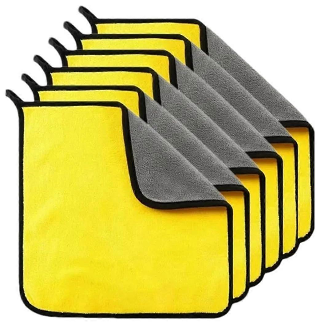 Microfiber Car Wash Towels 30x30 6pc Ultra Absorbent Scratch Auto Detailing and Drying