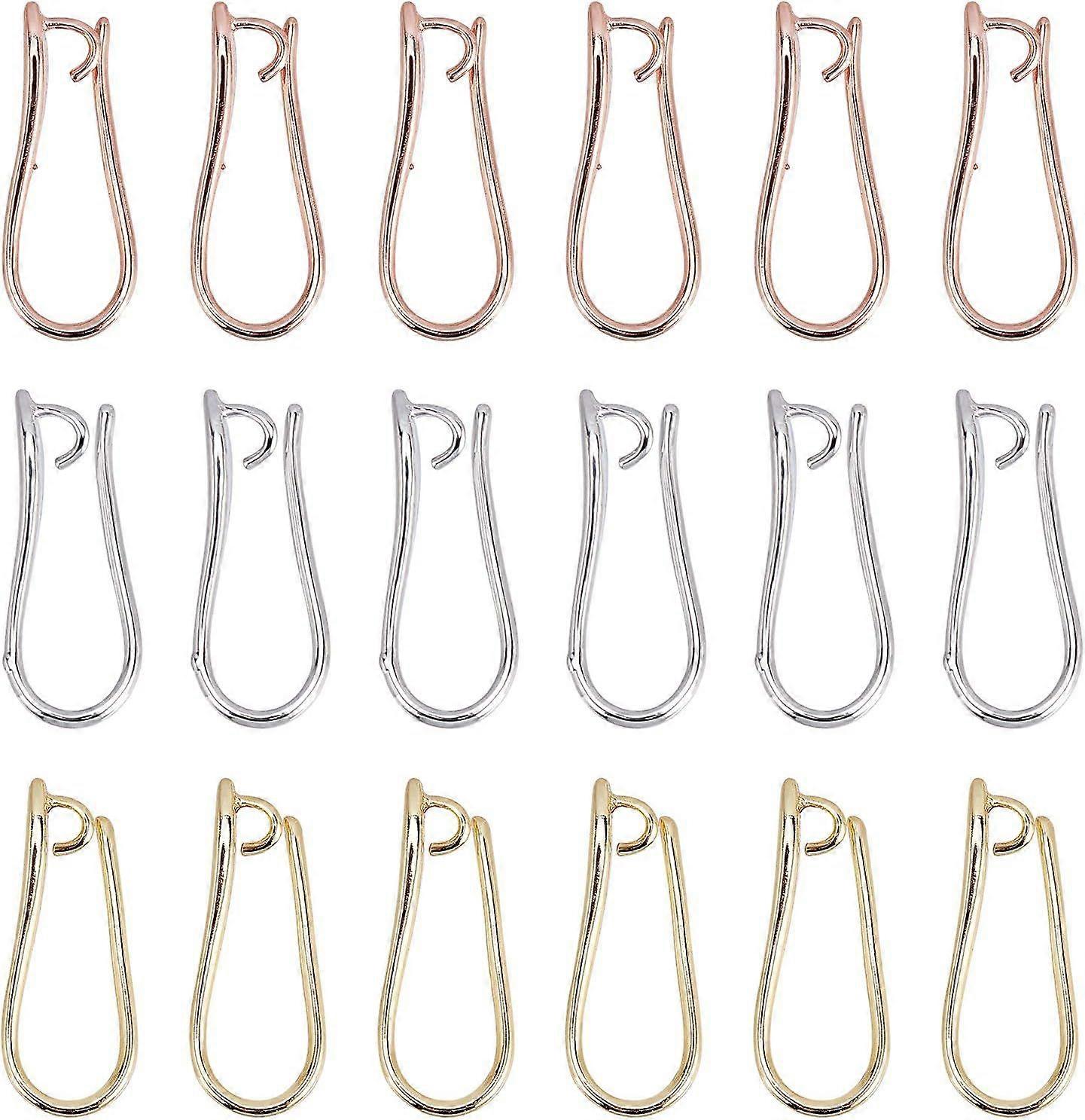 36Pcs 3 Colors Brass Earring Hooks with Loop Earring Hook Ear Wires with Loop or DIY Earring Jewelry Making Hole: 2mm