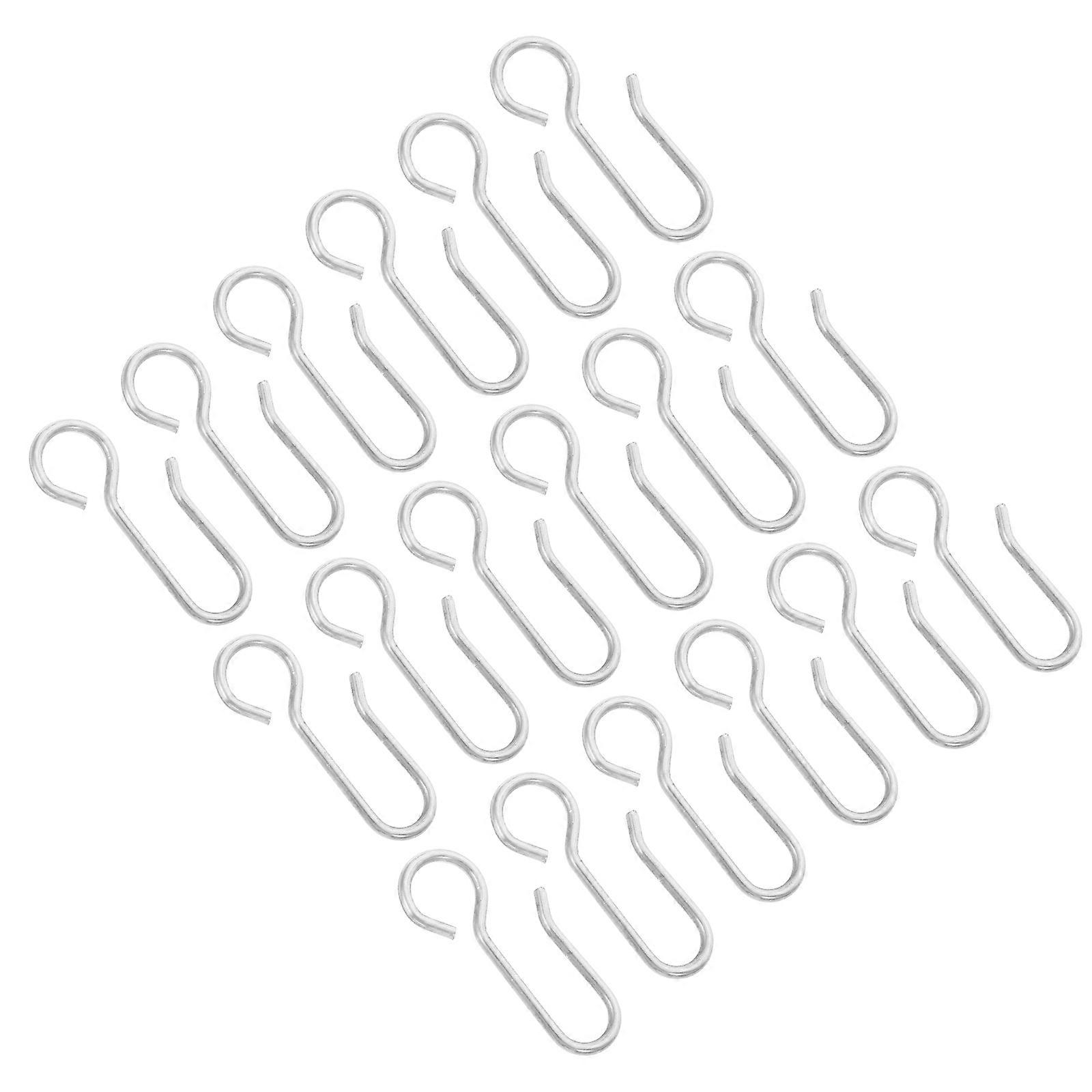 Curtain Wire Hooks S Shaped for Ceiling Curtain Track 50Pcs Silver