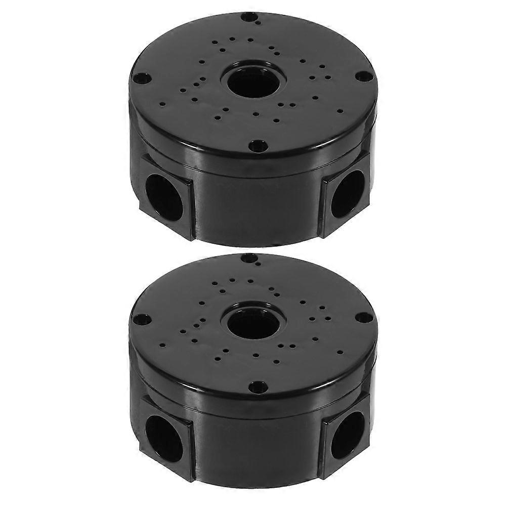 2Pcs Black Waterproof Hide Cable Junction Box for Security Cameras