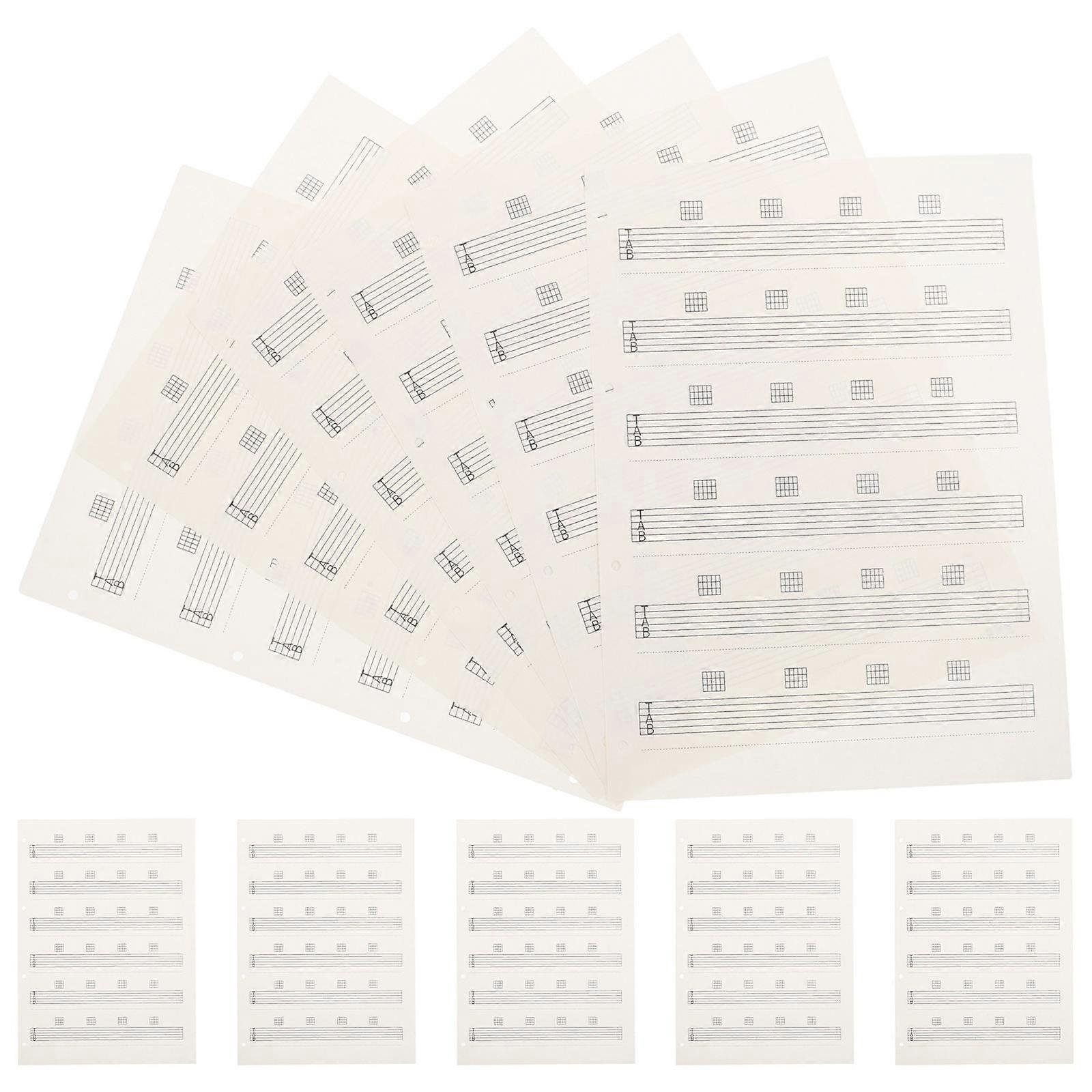 Blank Guitar Tablature Paper Sheets for Efficient Music Practice 85Pcs