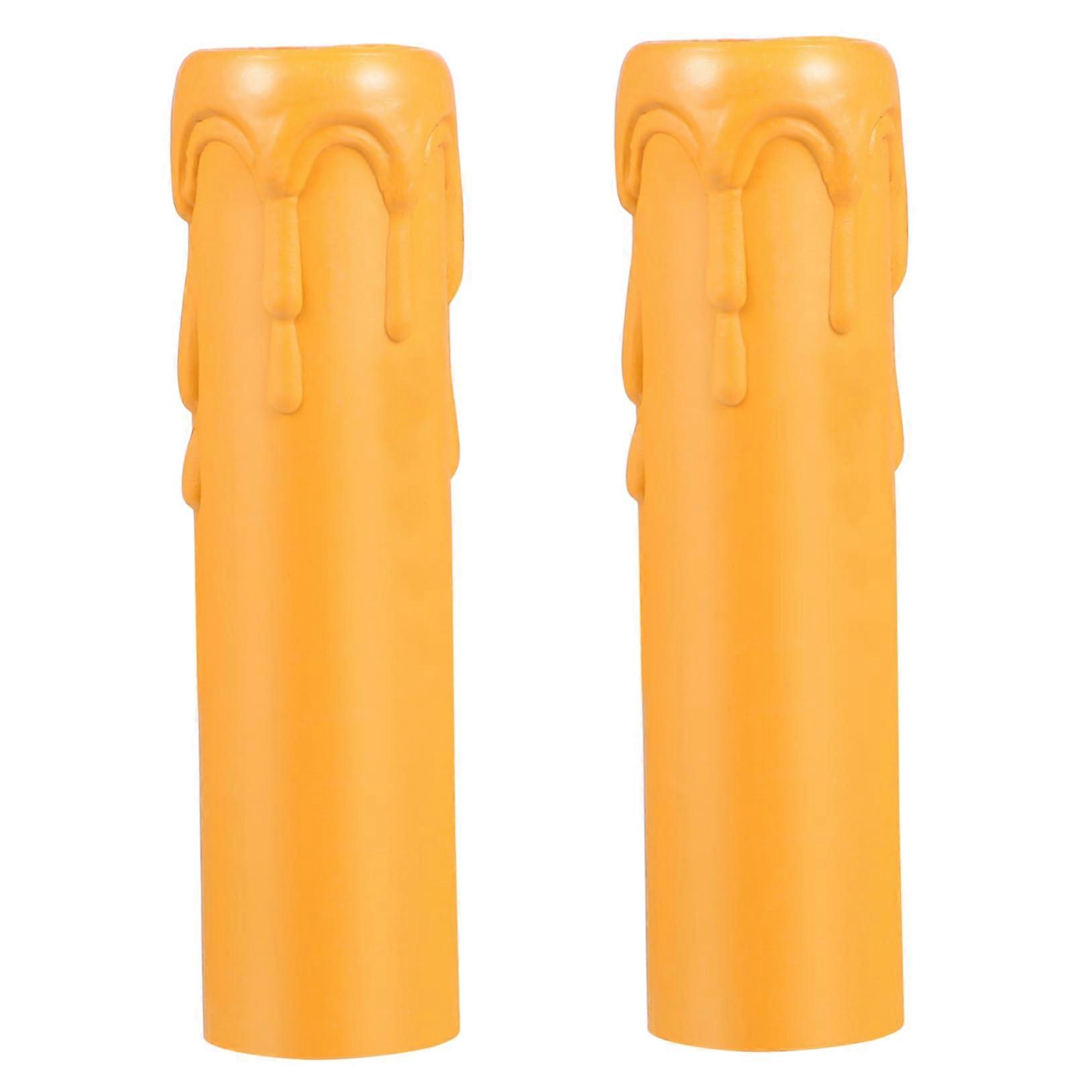 20pcs Plastic Chandelier Candle Sleeves Heat Resistant Socket Covers Elegant Replacement Tubes