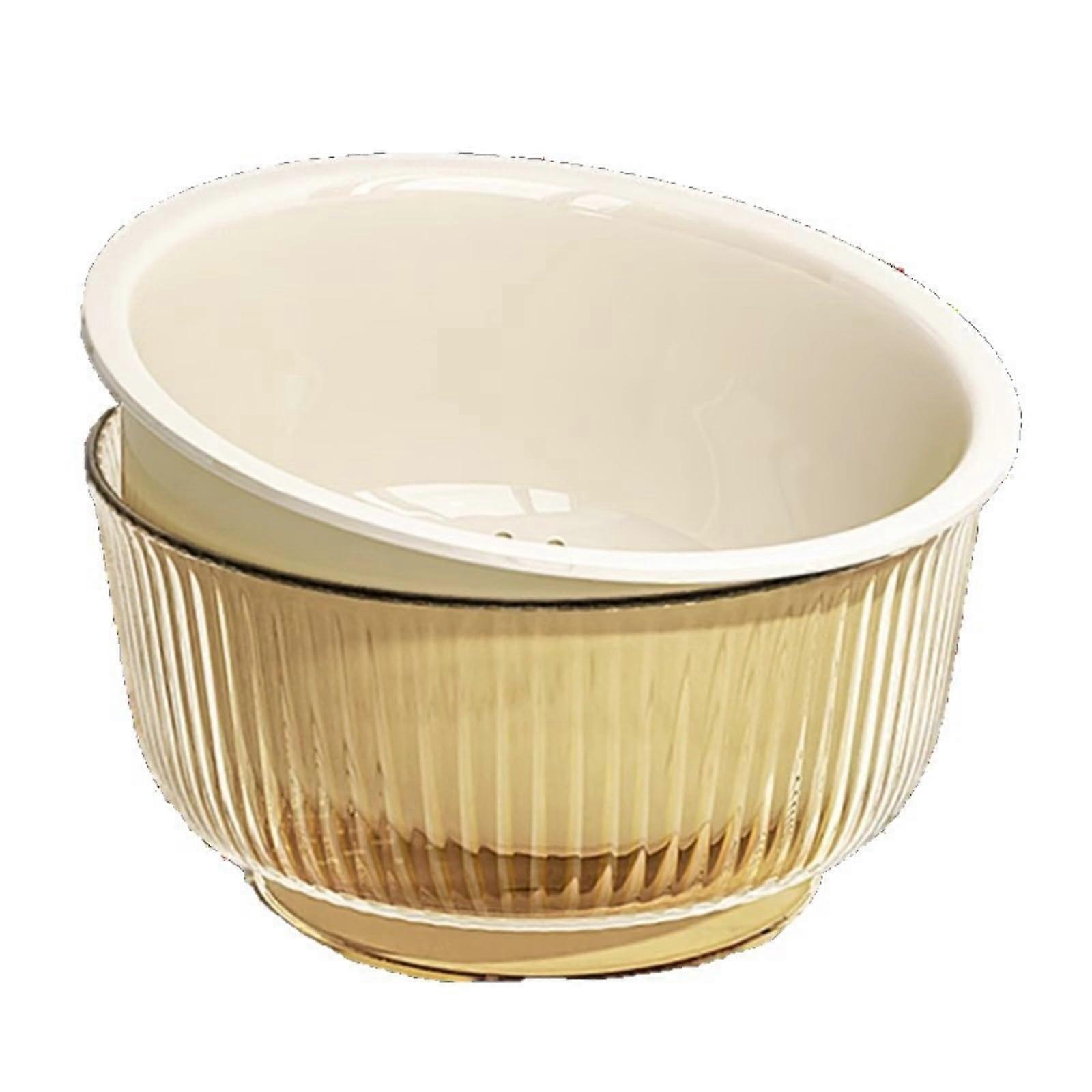 Fruit and Vegetable Strainer Basket with Dual Layer Drain System, Large Capacity Kitchen Colander