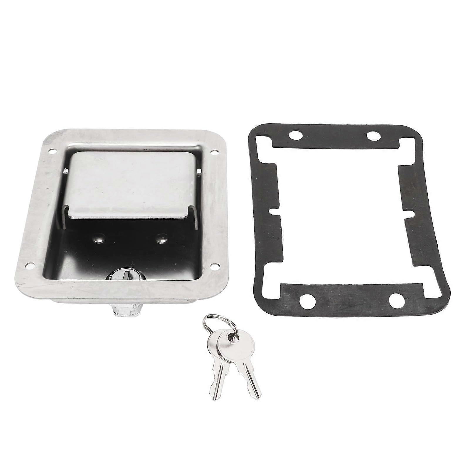 Stainless Steel Toolbox Lock RV Paddle Handle with Keys, WeatherResistant for Trailer Truck