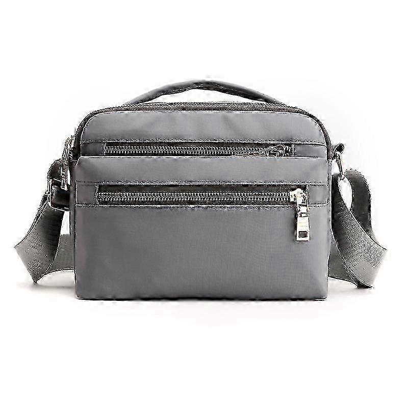 Multi Pocket Shoulder Handväskor Liten Lätt Resväska Grå