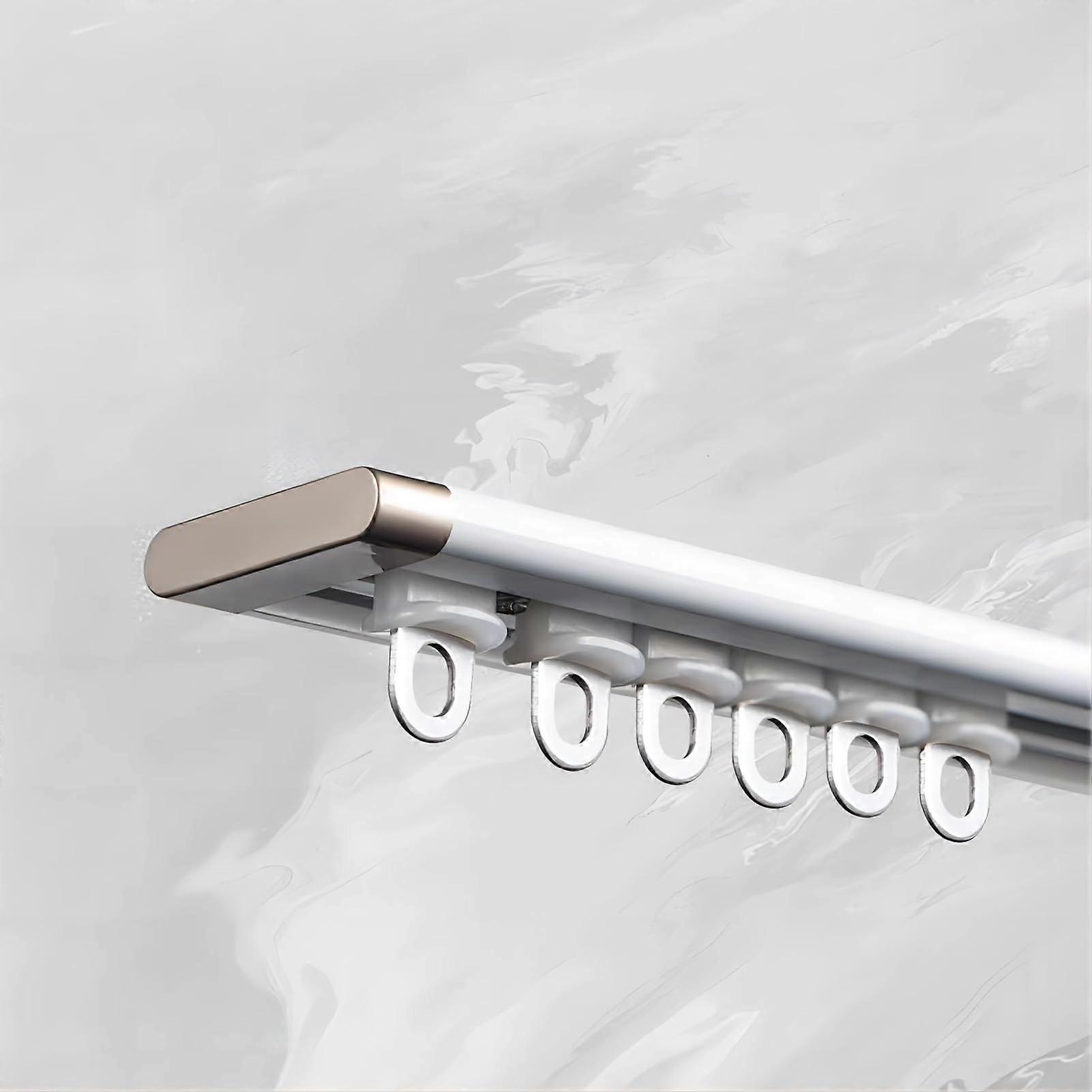 Ceiling Curtain Track System Aluminum with Roll Hooks Smooth Glide for Room Divider 7.5m White