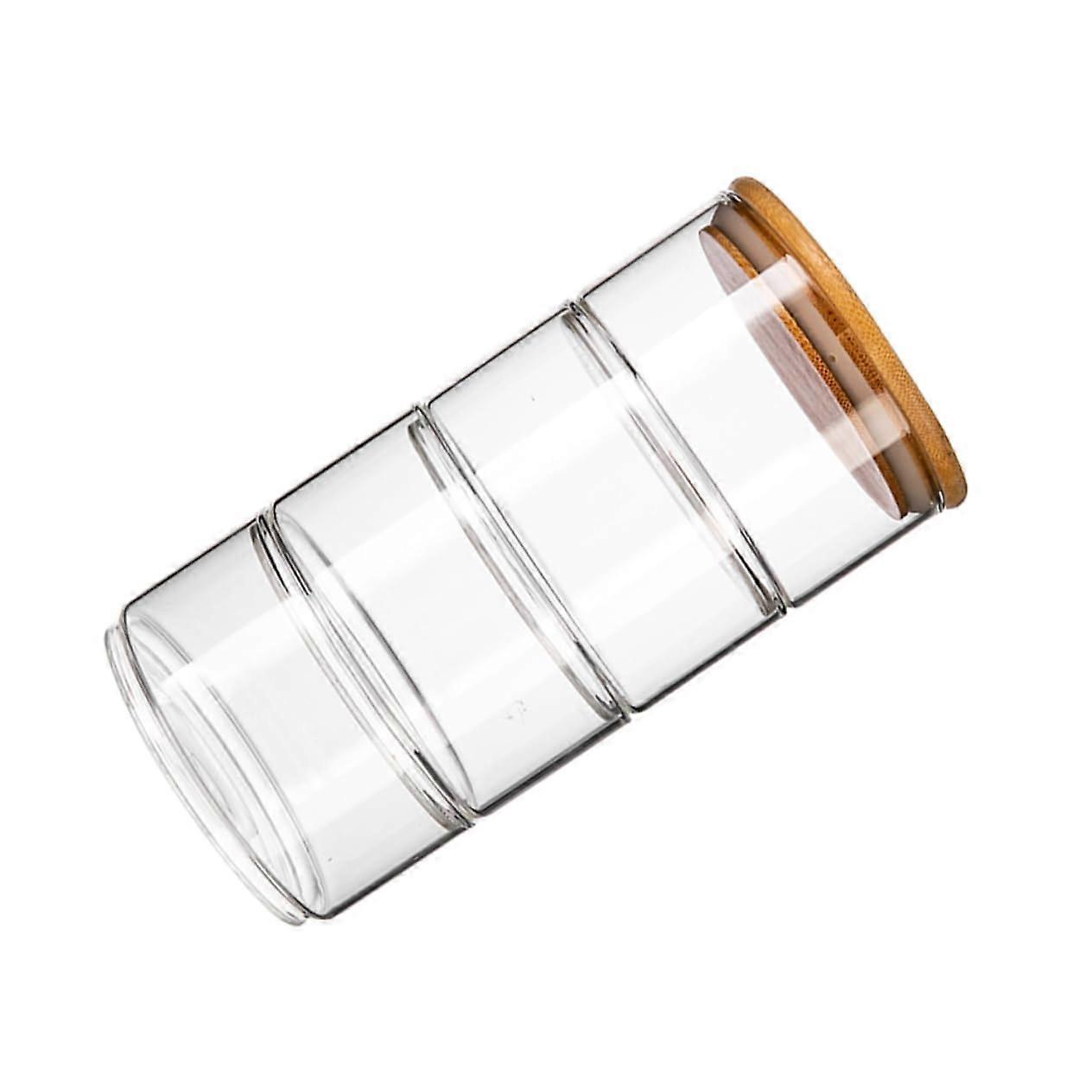 4Pcs Glass Food Storage Containers with Secure Locking Lids, Stackable Clear Pantry Jars