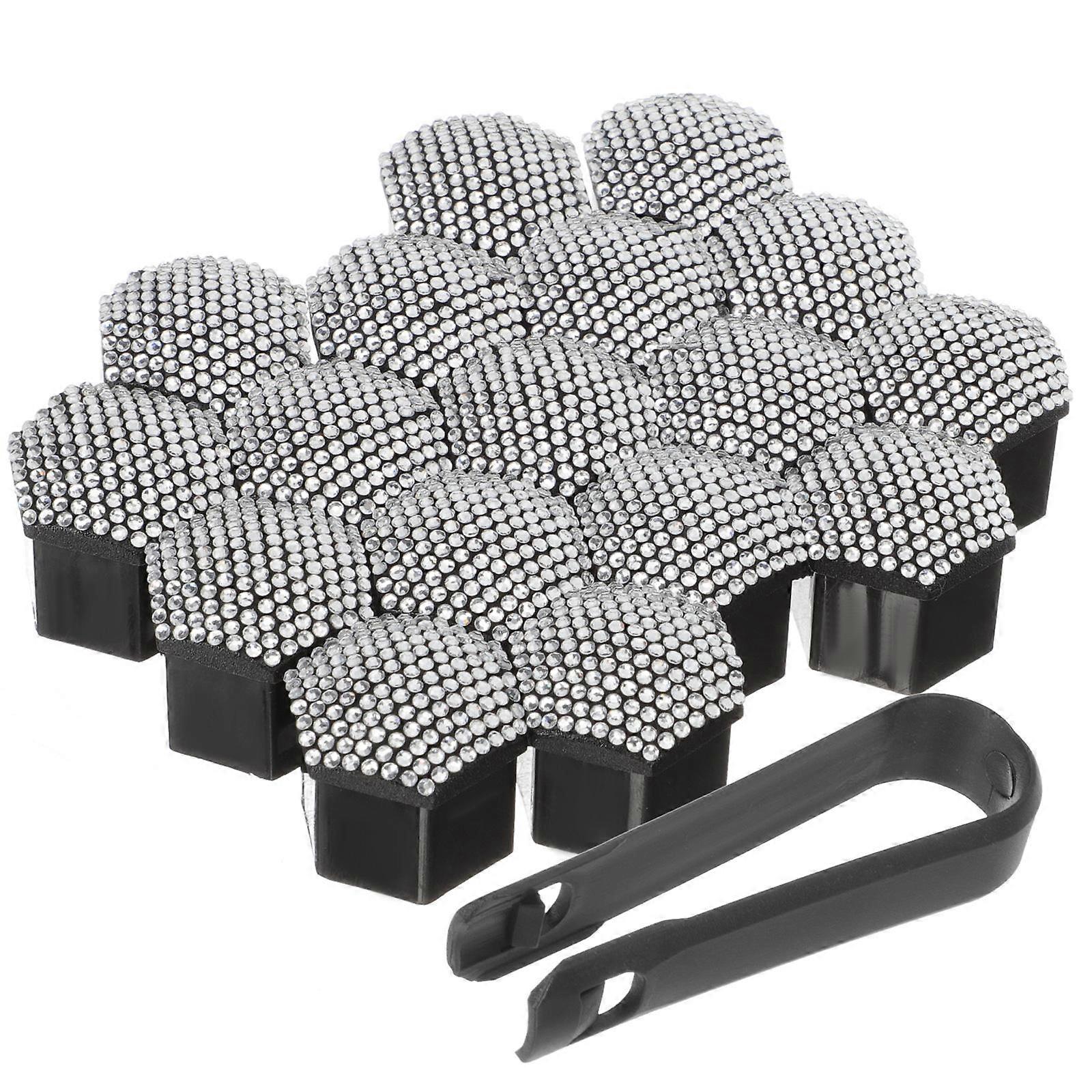 20Pcs Silver Lug Nut Covers for Car Use Bling Wheel Lug Nut Caps