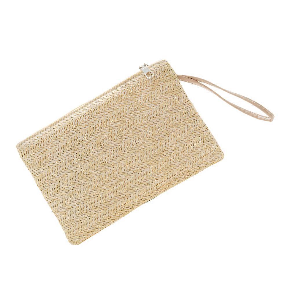 Beach Bag Straw Braid Wallet Change Purse for Storage Use Portable