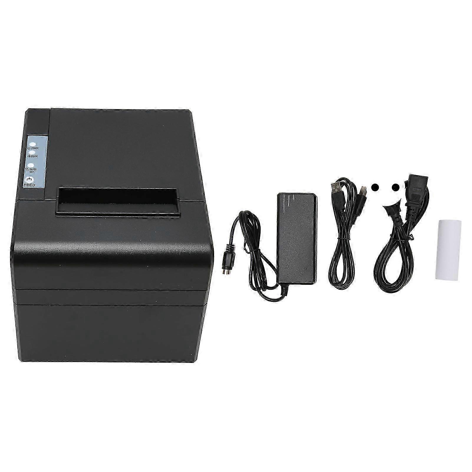 25-26 POS Printer Small 80mm USB Thermal Receipt Printer Restaurant Kitchen Printer with Auto Cutter 100?240V EU Plug