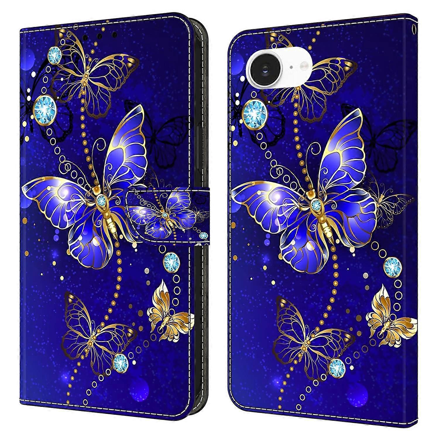 For iPhone 16e Case 3D Pattern PU Leather Wallet Phone Cover with Stand