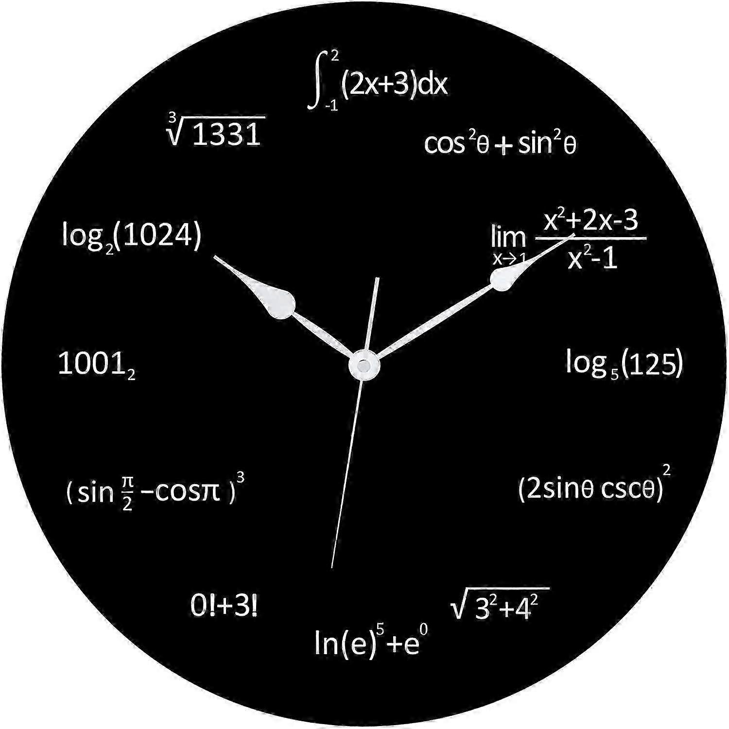 2025 Wall Clock with Mathematical Expressions - 12" Wood Math Wall Clock