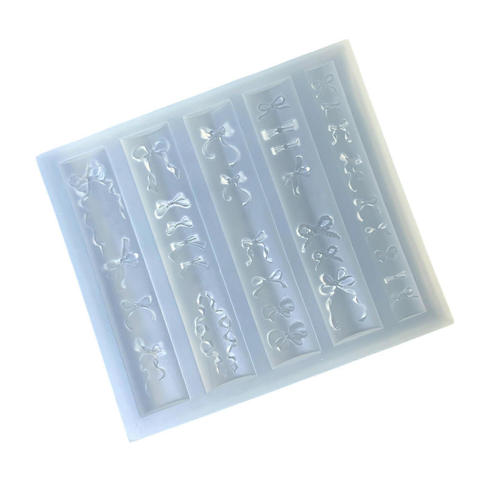 Soft Silicone Bowknot Nail Art Mold with Multiple Patterns for Salon and Home Manicure