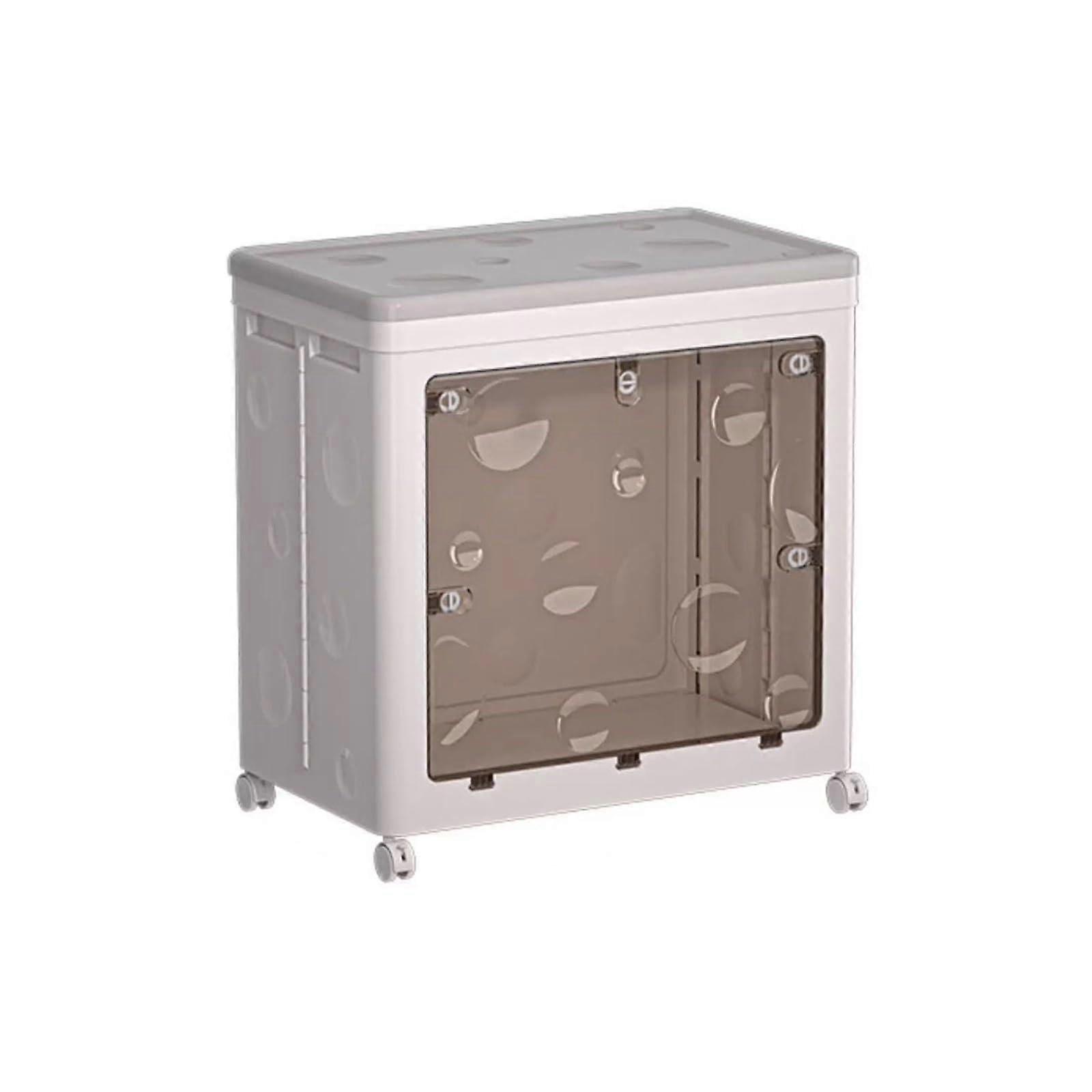 Portable Closet Organizer with Wheels Foldable Large Capacity Stackable Storage Bins Clear for Small Spaces