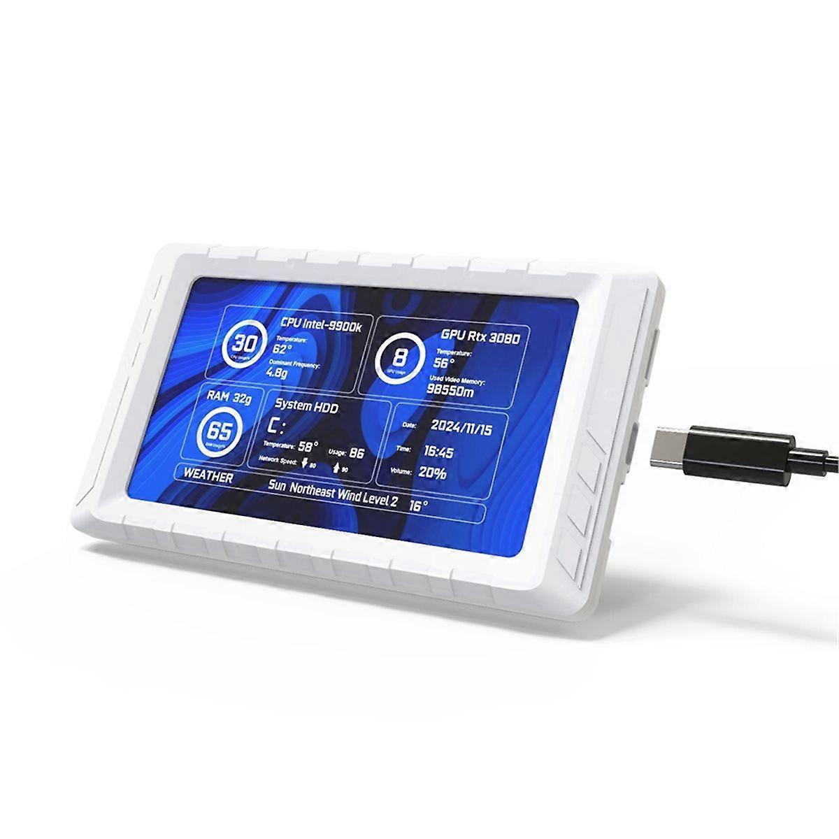 Computer Secondary Screen Graphics Card Temperature Monitoring Status Custom Theme Desktop Computer