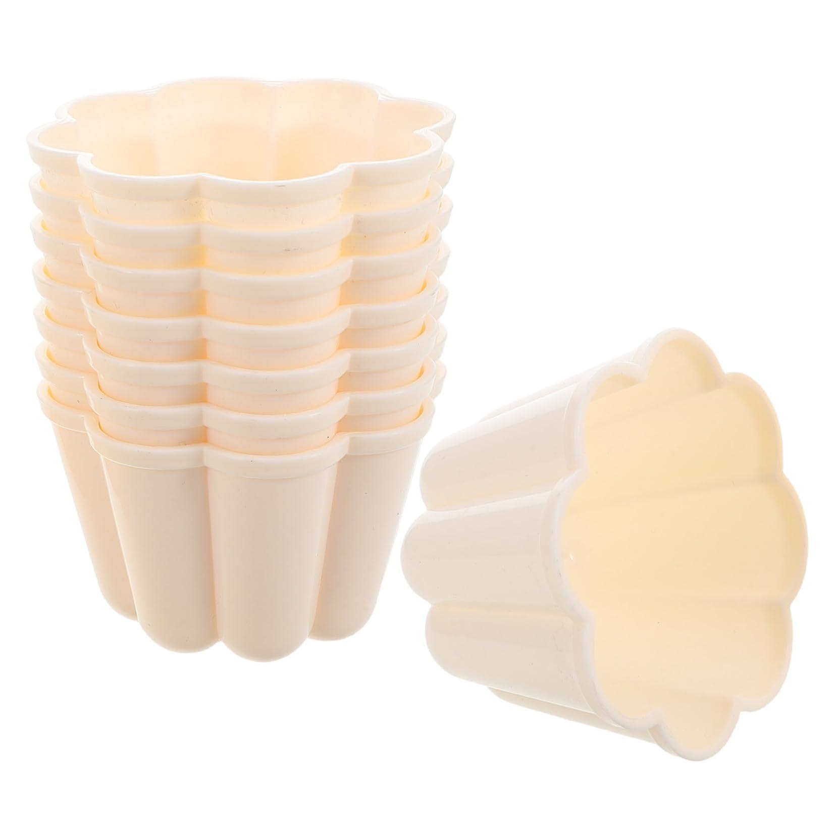 8pcs Flower Shape Pudding Molds for Baking and Freezing Creative Plastic Jelly Molds for Desserts
