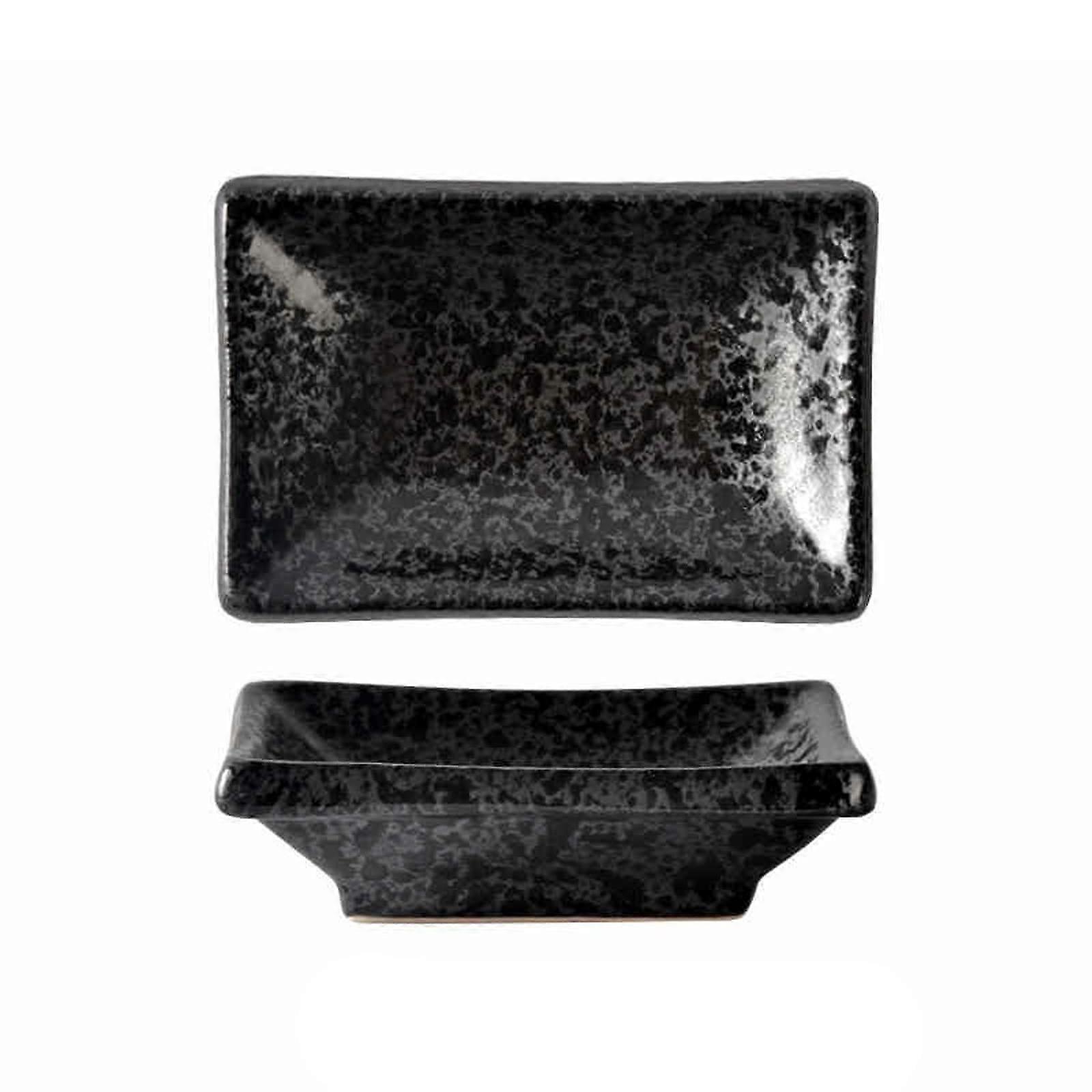 Japanese Soy Sauce Dish Set, Small Square Ceramic Dipping Bowls for Sushi, Stackable and Easy Clean