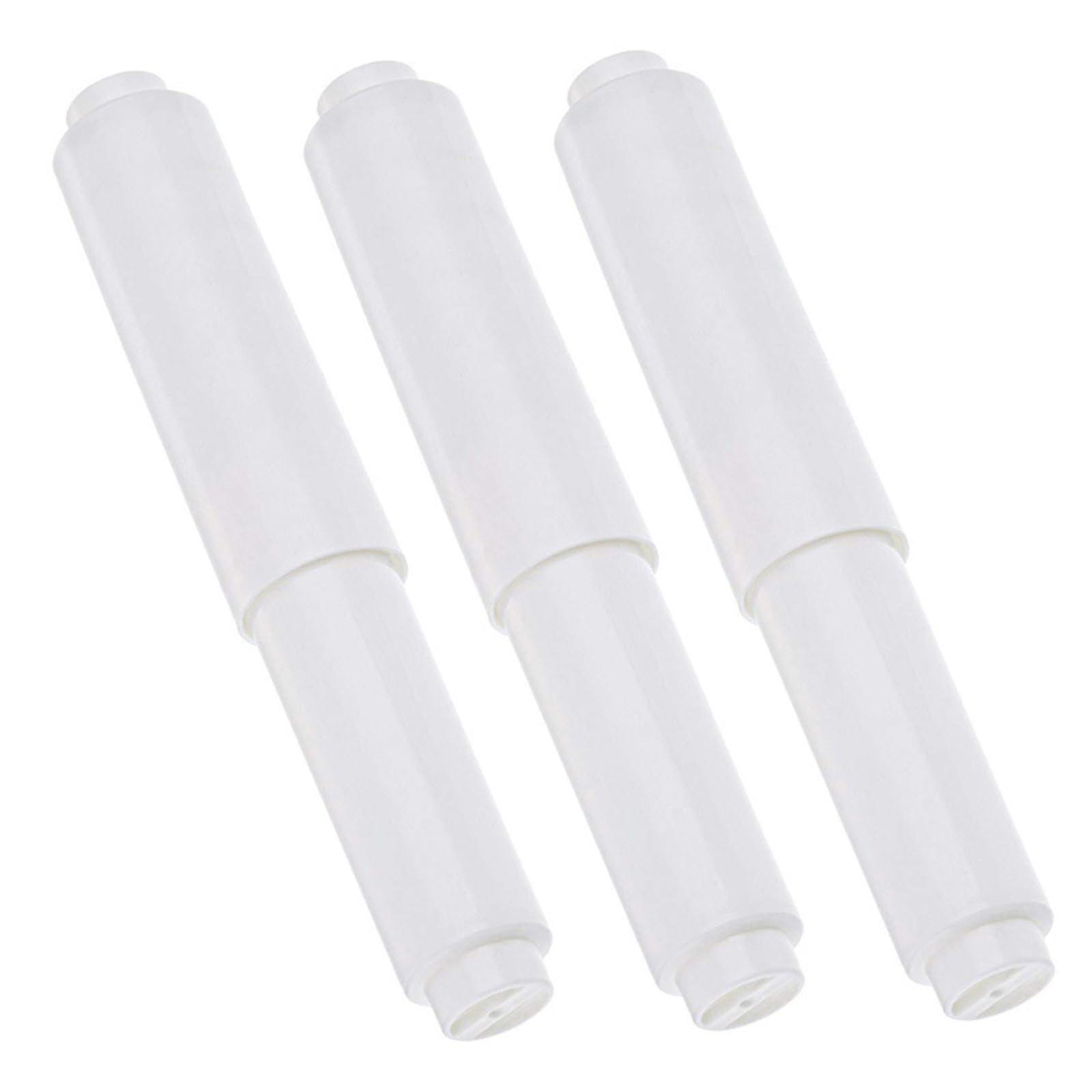 Toilet Paper Holder Replacement Rod with Smooth Spring Operation, White Retractable Roller, 3 Pack