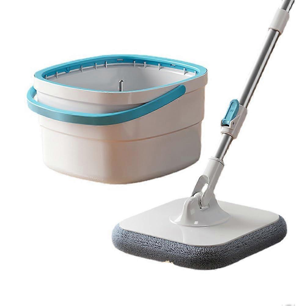 Spin Mop and Bucket Set with Dual Water Separation, SelfWringing 360 Rotating Microfiber Pads