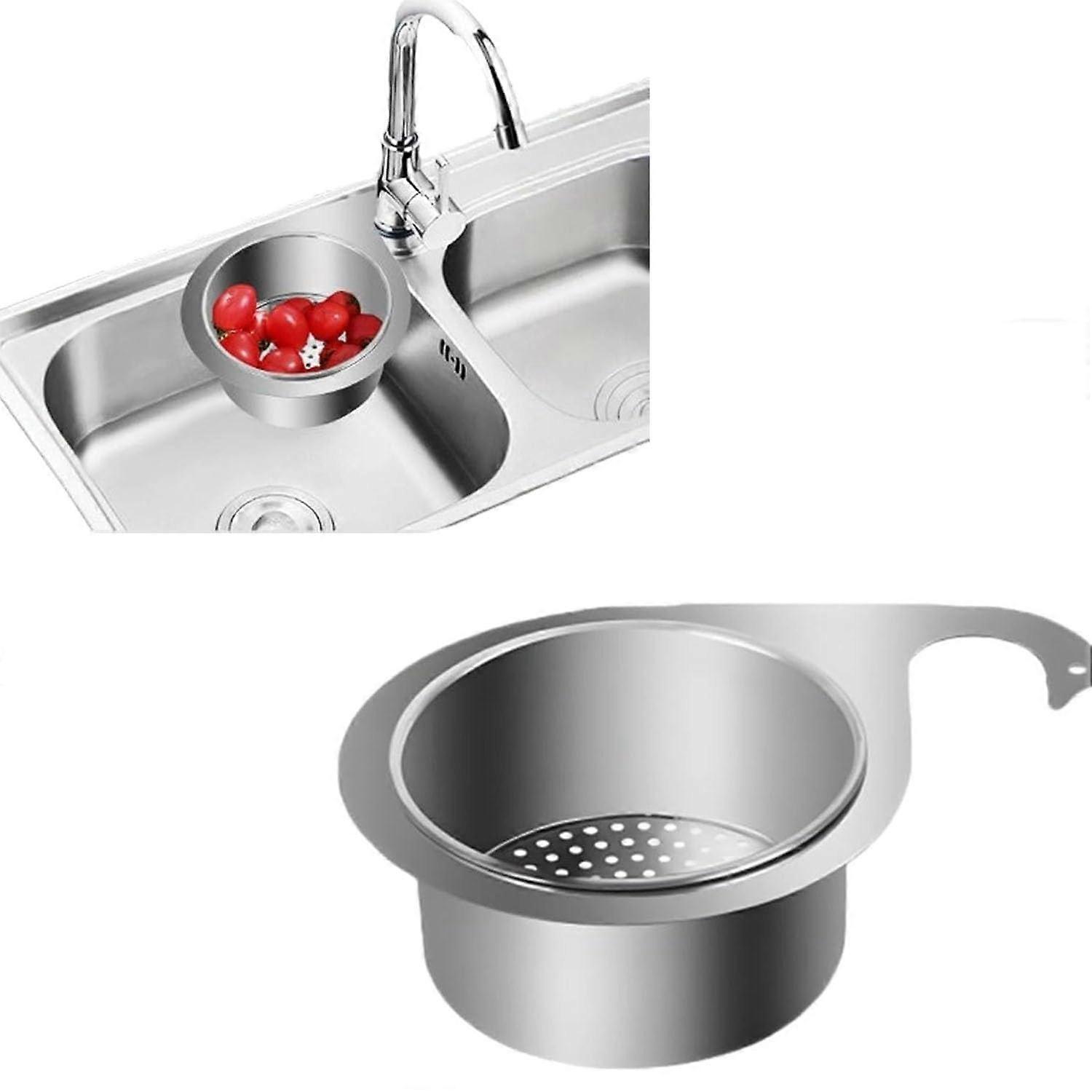 Kitchen Sink Strainer Stainless Steel Corner Basket Large Capacity Removable Hanging Filter