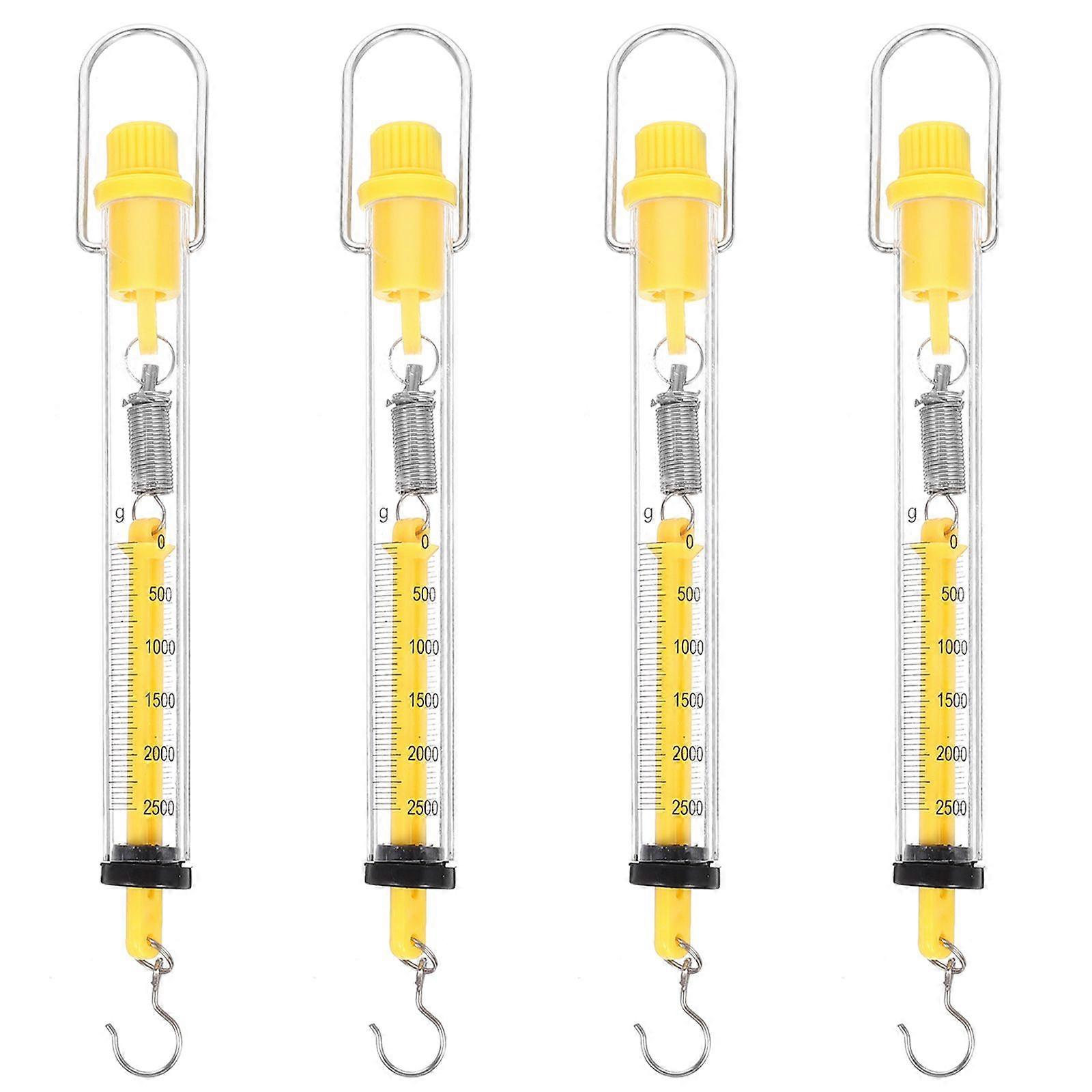 4Pcs Spring Scale Tubular Spring Scale Newton Force Meter Dynamometer Hook Scale