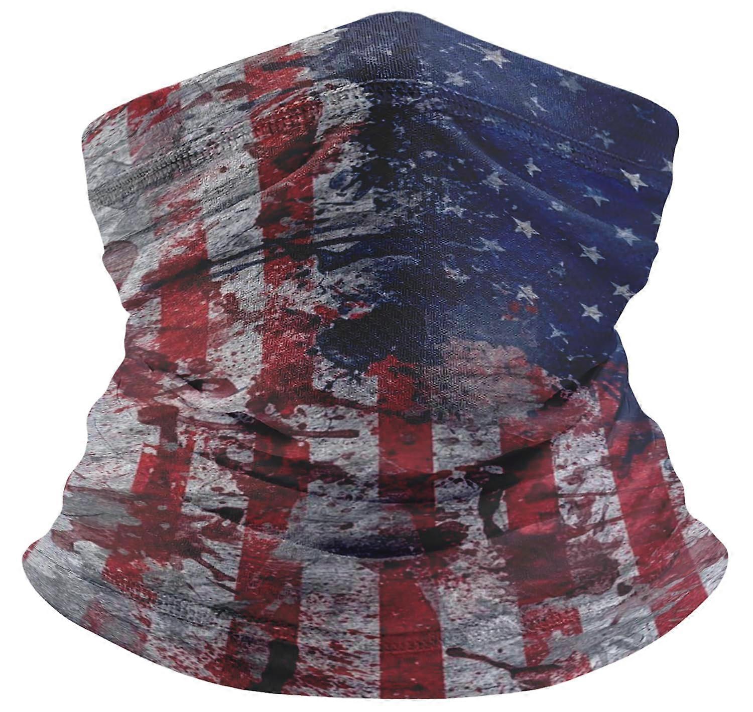 Running US Flag Tube Headband, Lightweight Polyester, Compact 9.8x19.7 Reusable Display Panel