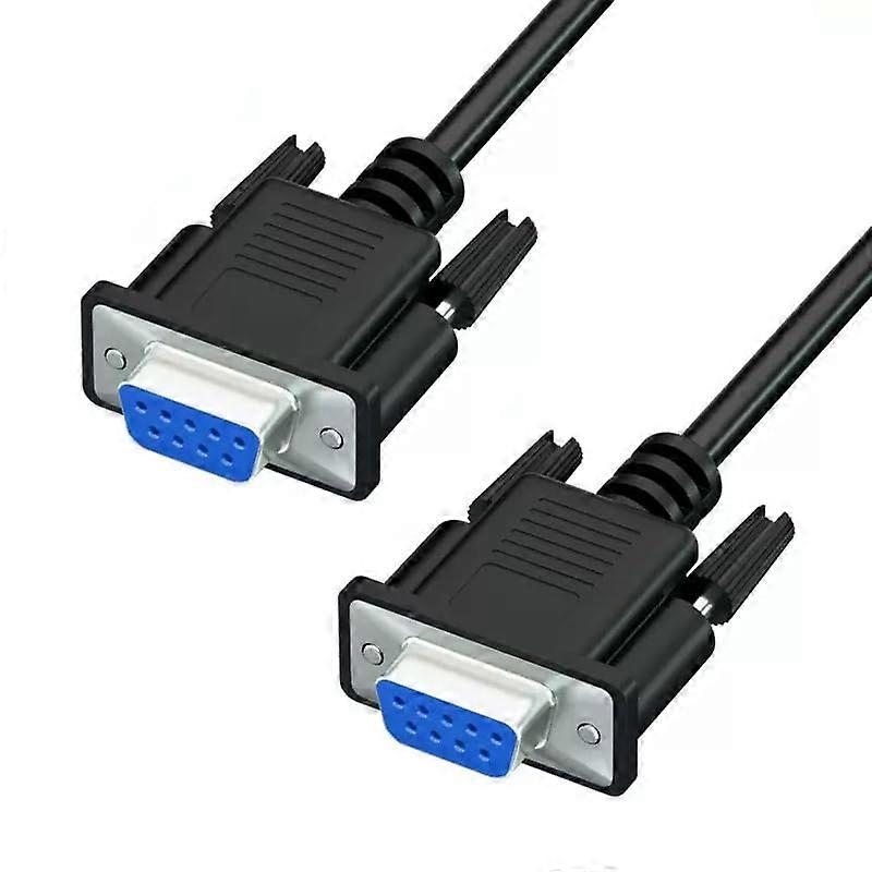 RS232 Serial Cable DB9 Female to Female Null Modem Cord 1M Secure Data Transmission for Computer Router