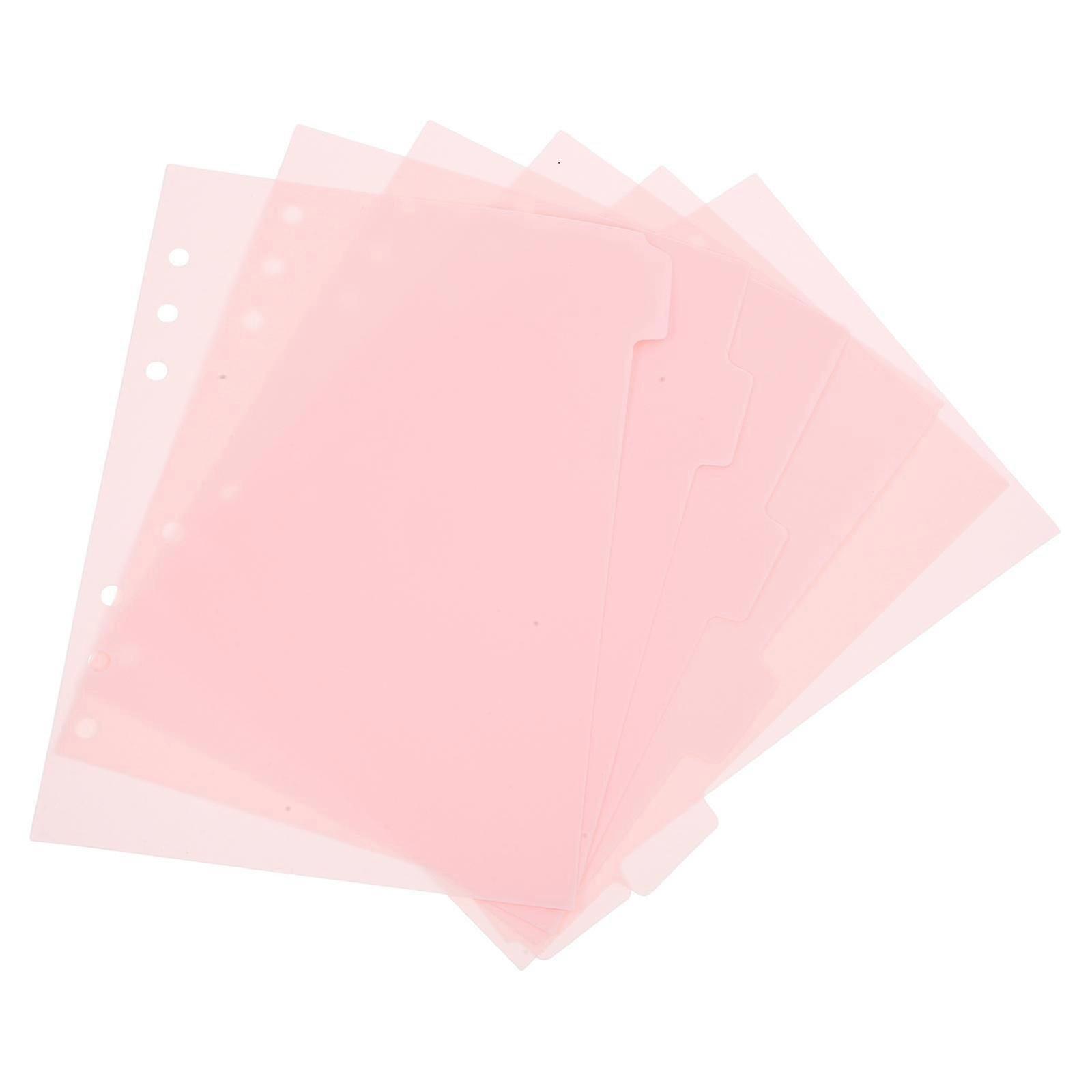 6Pcs A5 Notebook Binder Dividers with Tabs Detachable Colored Markers