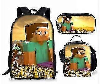Minecraft Elementary and High School Bags Minecraft Game Peripheral Backpack Three-Piece Set 10