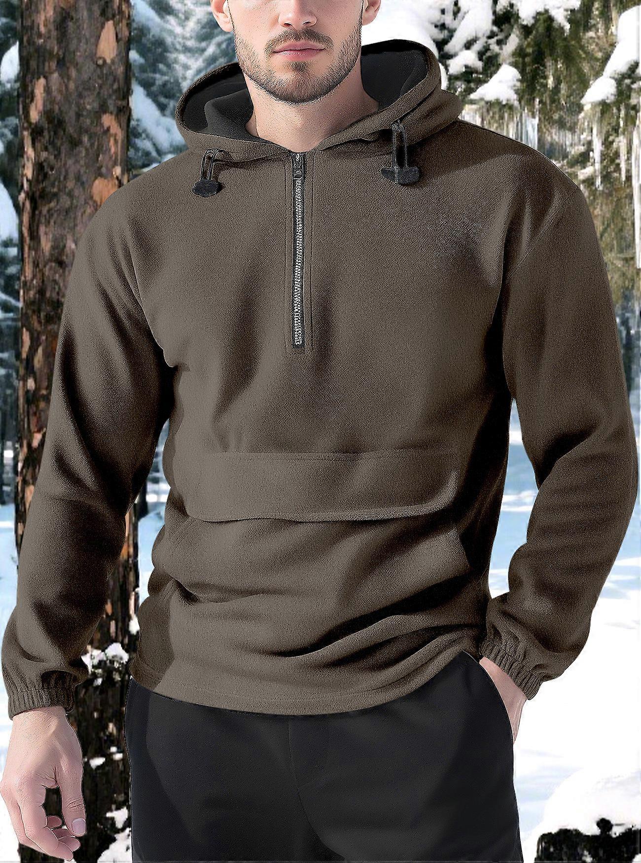 Men's Thick Fleece Hooded Sweatshirt