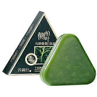 Nature Seven Green Soap Shampoo Usman Grass Hair Growth Shampoo Bar Thickening Strengthens Hair for Women Men