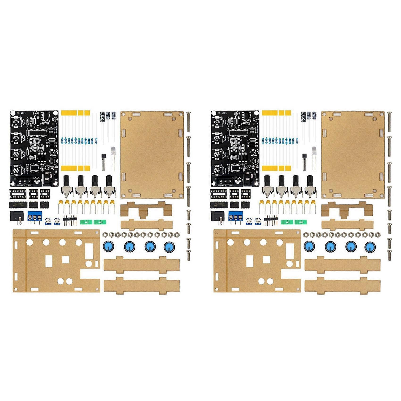 2X ICL8038 Function Signal Generator Module Sine Square Triangle Signal Generators DIY Welding Practice Kit with Case