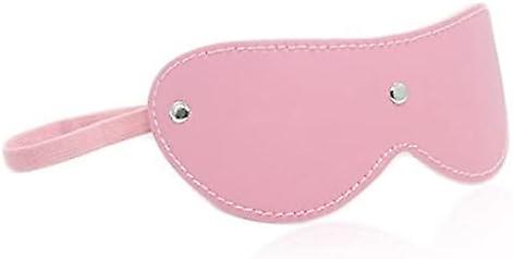 Pink PU Leather Blindfold Eye Mask with Elastic Strap for Seductive Bedroom Fun