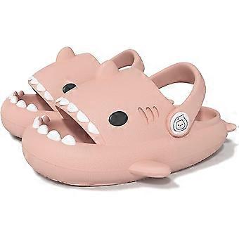 Sandales requin pour enfants - Chaussures de plage/piscine d'été antidérapantes en EVA souple - Ergonomiques, légères et imperméables, roses, pointure 28/29 EU