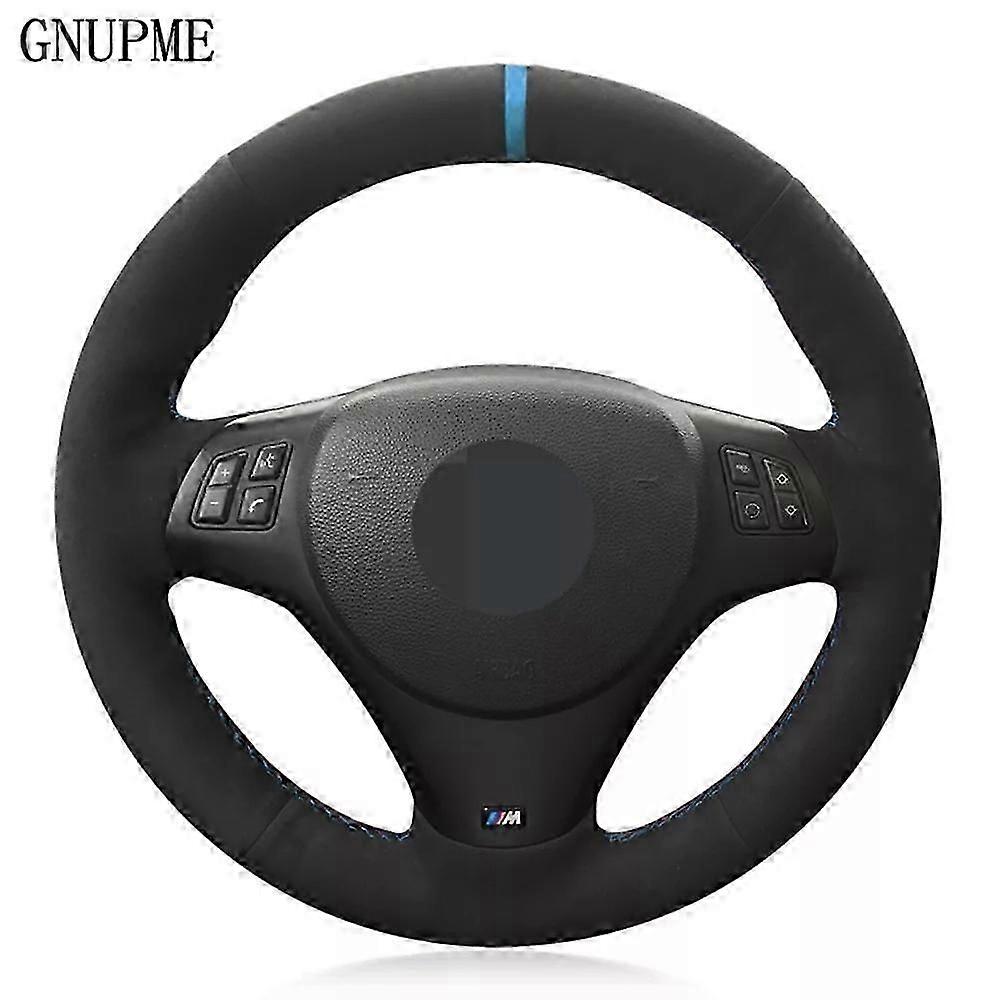 DIY håndsyet sort ruskind bilratdæksel til BMW M Sport M3 E90 E91 E92 E93 E87 E81 E82 E88 X1 E84