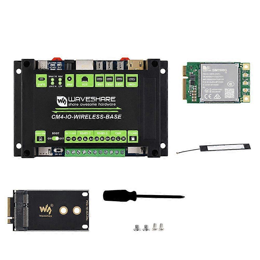 Kit complet Waveshare CM4 + module SIM7600G 4G, carte d'extension 5G/4G M.2/Mini-PCIe pour Raspberry Pi (prise UE).